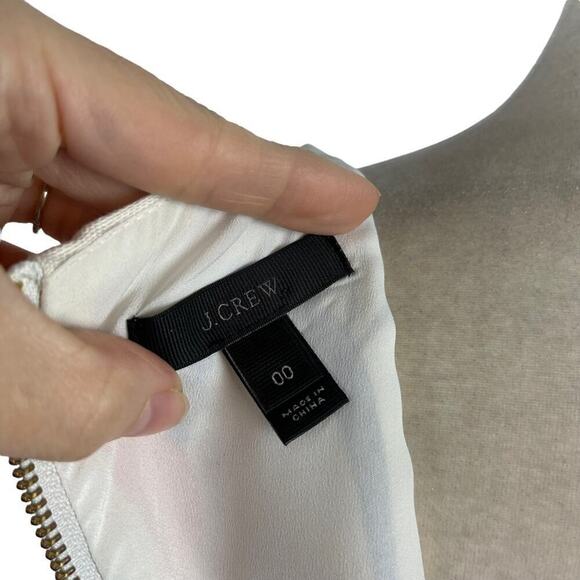 J.Crew A-line Dress Morning Flower Floral White Linen Summer Midi Dress Size 00 - Picture 12 of 14